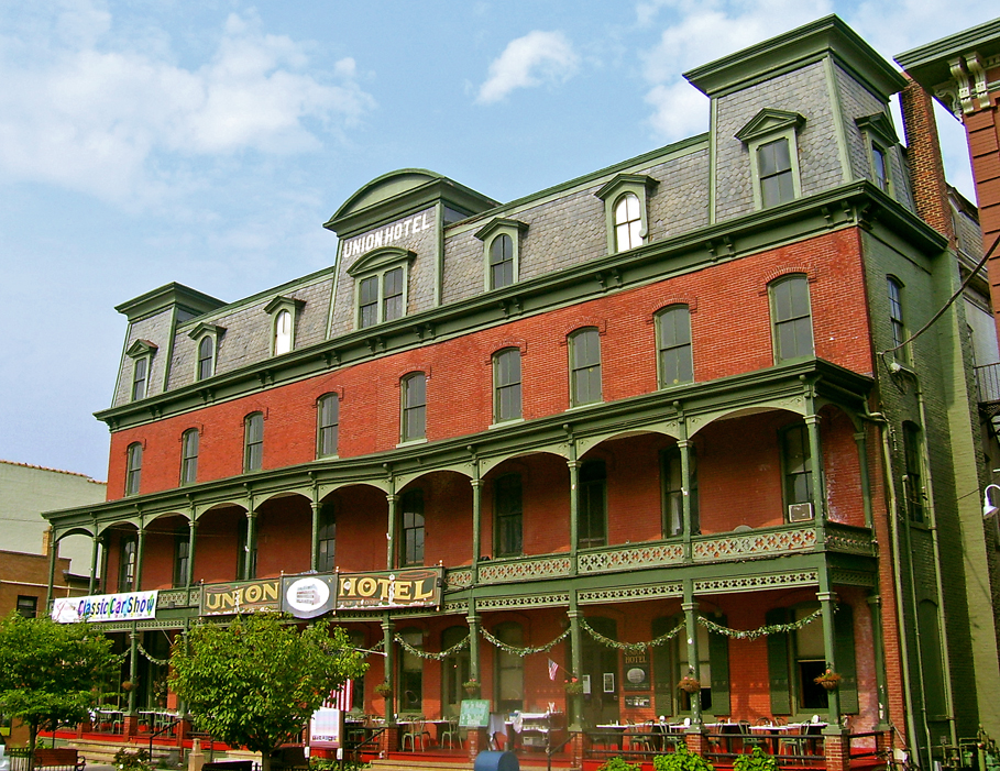 Historic Union Hotel building in Flemington, New Jersey