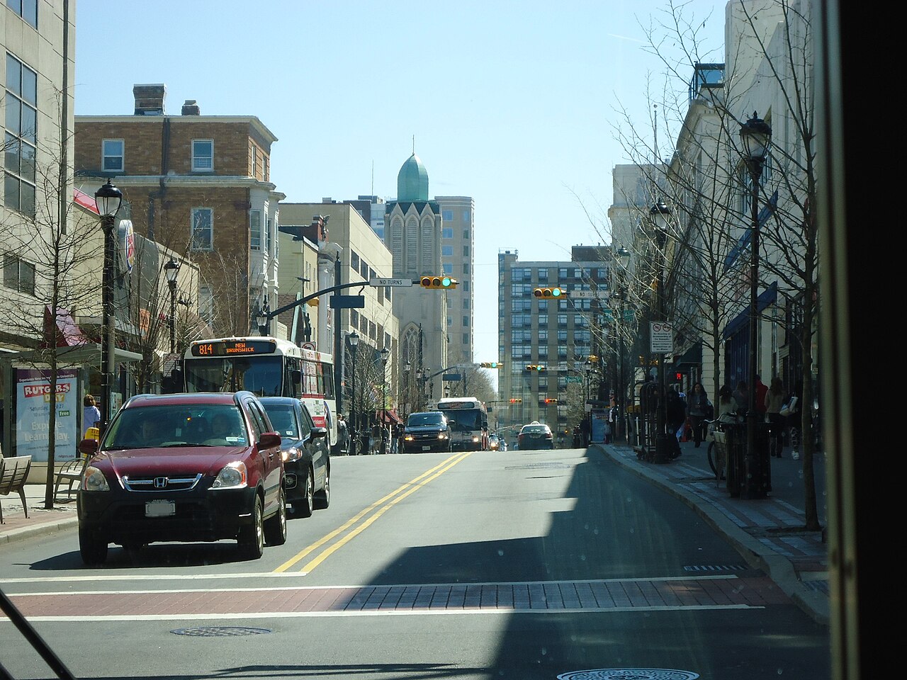 Street scene on George Street in New Brunswick, New Jersey